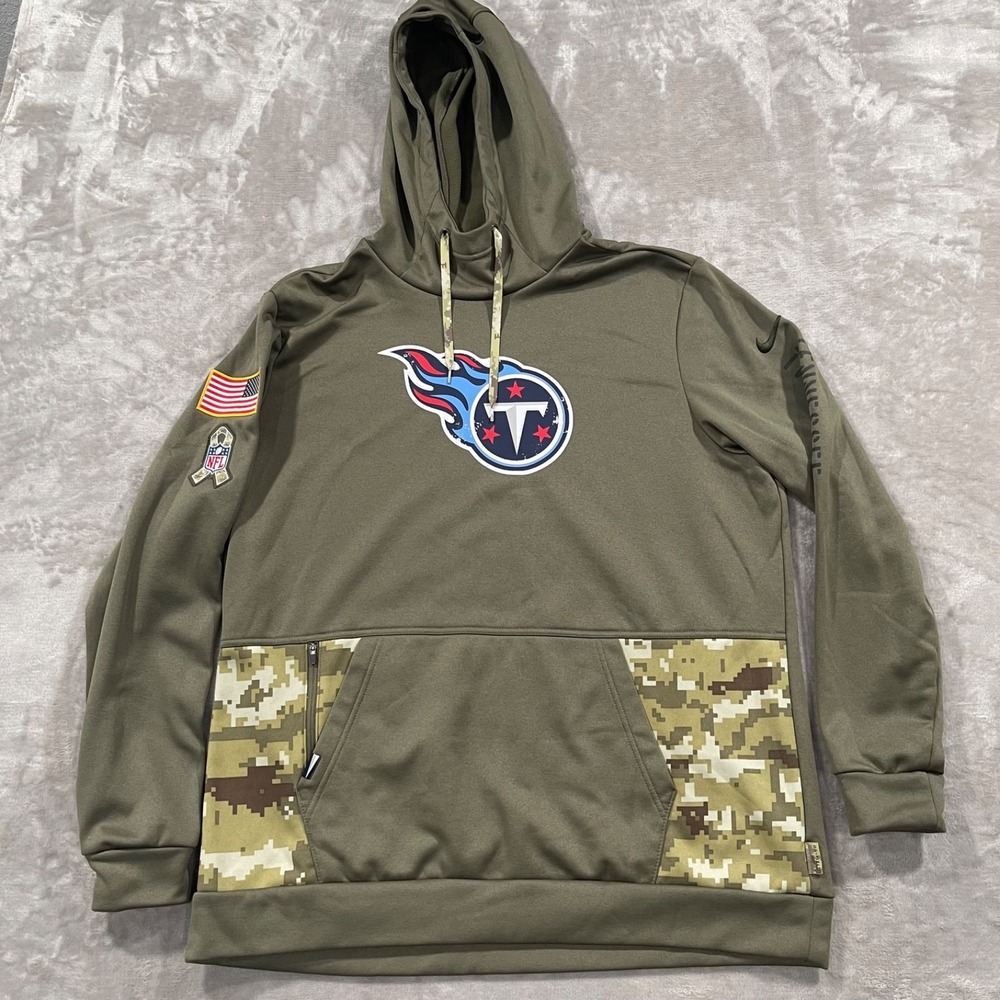 Nike Tennessee Titans Hoodie Mens XL Green Salute to Service Camo NFL Football